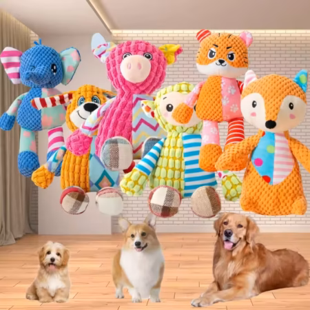 Pet Plush Toy Cat Dog Puzzle Toy Cute Animals Bite